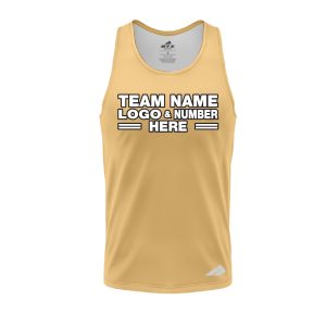 Custom Fully Sublimated Solid C5 Pattern Pale Gold Performance Tank Top 19239