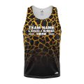 Custom Fully Sublimated Giraffe Animal Print Pattern Black Yellow Performance Tank Top 19291