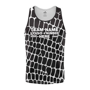 Custom Fully Sublimated Elegant Giraffe Animal Print Black White Performance Tank Top 19351