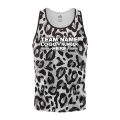 Custom Fully Sublimated Monochrome Leopard Animal Print Black White Performance Tank Top 19347