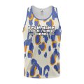 Custom Fully Sublimated Abstract Animal Print Two White Blue Orange Performance Tank Top 19355