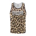 Custom Fully Sublimated Classic Cheetah Animal Print Black Brown Gold Performance Tank Top 19363