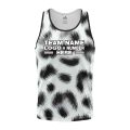 Custom Fully Sublimated Elegant Dynamic Animal Print Black White Performance Tank Top 19359