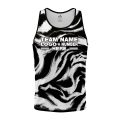 Custom Fully Sublimated Vibrant Monochrome Swirl Print Black White Performance Tank Top 19383