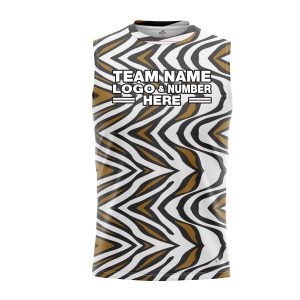 Custom Fully Sublimated Zebra Waves Animal Print Performance Sleeveless 19423