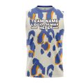 Custom Fully Sublimated Abstract Animal Print Two White Blue Orange Performance Sleeveless 19451
