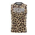 Custom Fully Sublimated Classic Cheetah Animal Print Black Brown Gold Performance Sleeveless 19459