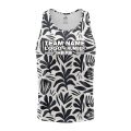 Custom Fully Sublimated Botanical Floral Pattern Black White Performance Tank Top 19483