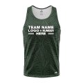 Custom Fully Sublimated Green Leaf Floral Pattern Green Black Performance Tank Top 19495