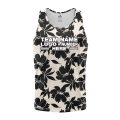 Custom Fully Sublimated Monochrom Floral Pattern White Black Performance Tank Top 19503