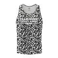 Custom Fully Sublimated Elegant Leaf Floral Pattern White Black Teal Performance Tank Top 19539
