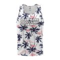 Custom Fully Sublimated Palm and Pink Cloud Floral Pattern White Pink Black Performance Tank Top 19595