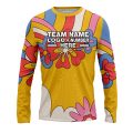 Custom Fully Sublimated Funky Florals Tie Dye Pattern Yellow Multicolor Performance Long Sleeves 17676