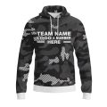 Custom Fully Sublimated Cool Camo Pattern Blue White Performance Sports Pullover Hoodie 20964