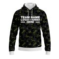 Custom Fully Sublimated Sports Camo Pattern Neon Green Black Performance Sports Pullover Hoodie 20998