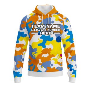 Custom Fully Sublimated Vibrant Camo Pattern Texture Multicolor Two Performance Sports Pullover Hoodie 21010