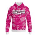 Custom Fully Sublimated Sports Camo Pattern Texture Pink Performance Sports Pullover Hoodie 21020