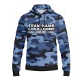 Custom Fully Sublimated Blues Classic Camo Pattern Performance Sports Pullover Hoodie 21056