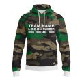 Custom Fully Sublimated Traditional Camo Pattern Black Green Brown Performance Sports Pullover Hoodie 21060