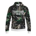 Custom Fully Sublimated Forest Floor Camo Pattern Black Green Performance Sports Pullover Hoodie 21062