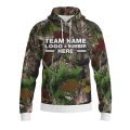 Custom Fully Sublimated Deep Woods Camo Pattern Black Brown Green Performance Sports Pullover Hoodie 21068