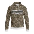 Custom Fully Sublimated Realistic Forest Camo Two Pattern Brown Performance Sports Pullover Hoodie 21070