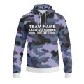 Custom Fully Sublimated Urban Night Camo Two Pattern Blues Performance Sports Pullover Hoodie 21078