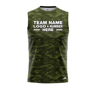 Custom Fully Sublimated Natural Camo Pattern Green Performance Sleeveless 21084