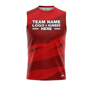 Custom Fully Sublimated Camo Pattern Red Performance Sleeveless 21108