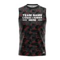 Custom Fully Sublimated Sports Camo Pattern Neon Red Black Performance Sleeveless 21172