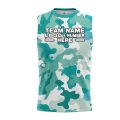 Custom Fully Sublimated Vibrant Camo Pattern Texture Teal Performance Sleeveless 21200