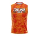 Custom Fully Sublimated Sports Camo Pattern Texture Orange Performance Sleeveless 21212