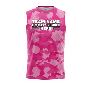 Custom Fully Sublimated Sports Camo Pattern Texture Pink Performance Sleeveless 21208