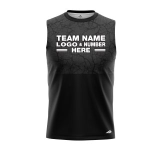 Custom Fully Sublimated Forest Camo Pattern Texure Black Performance Sleeveless 21216