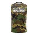 Custom Fully Sublimated Classic Camo Pattern Dark Green Brown Black Performance Sleeveless 21236