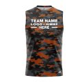 Custom Fully Sublimated Urban Camo Pattern Black Gray Orange Black Performance Sleeveless 21244