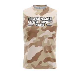 Custom Fully Sublimated Sand Camo Pattern Performance Sleeveless 21248