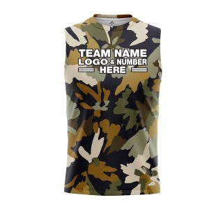 Custom Fully Sublimated Pixel Camo Pattern White Black Performance Sleeveless 21272