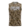 Custom Fully Sublimated Realistic Forest Camo Two Pattern Brown Performance Sleeveless 21308