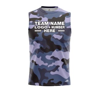Custom Fully Sublimated Urban Night Camo Two Pattern Blues Performance Sleeveless 21324