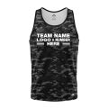 Custom Fully Sublimated Stealth Camo Pattern Black Gray Performance Tank Top 21328