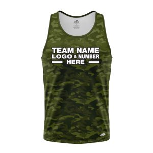 Custom Fully Sublimated Natural Camo Pattern Green Performance Tank Top 21332