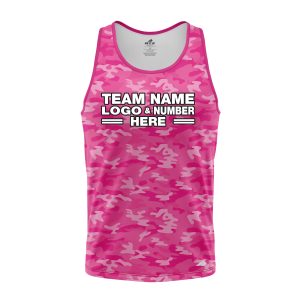 Custom Fully Sublimated Stealth Camo Pattern Pink Performance Tank Top 21336