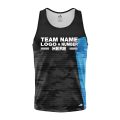 Custom Fully Sublimated ERDL Camo Pattern Black and Blue Performance Tank Top 21368