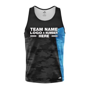 Custom Fully Sublimated ERDL Camo Pattern Black and Blue Performance Tank Top 21368