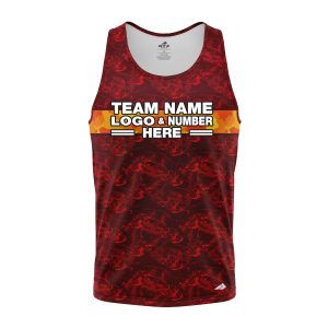 Custom Fully Sublimated Digital Camo Pattern Red Performance Tank Top 21404