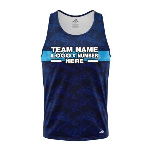 Custom Fully Sublimated Digital Camo Pattern Blue Performance Tank Top 21408