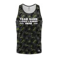 Custom Fully Sublimated Sports Camo Pattern Neon Green Black Performance Tank Top 21412