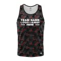 Custom Fully Sublimated Sports Camo Pattern Neon Red Black Performance Tank Top 21420
