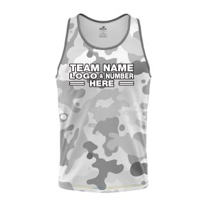 Custom Fully Sublimated Vibrant Camo Pattern Texture Gray Performance Tank Top 21444
